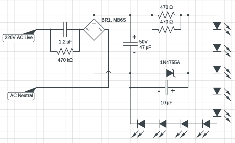 220V LED - mains powered LED driver – Circuits DIY